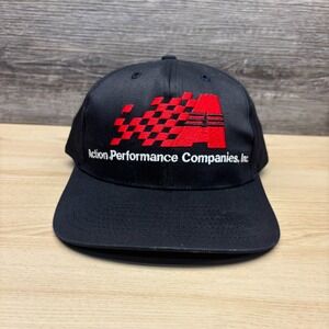 Vintage Action Performance Companies Hat Cap Snap Back Black Racing NASCAR Logo